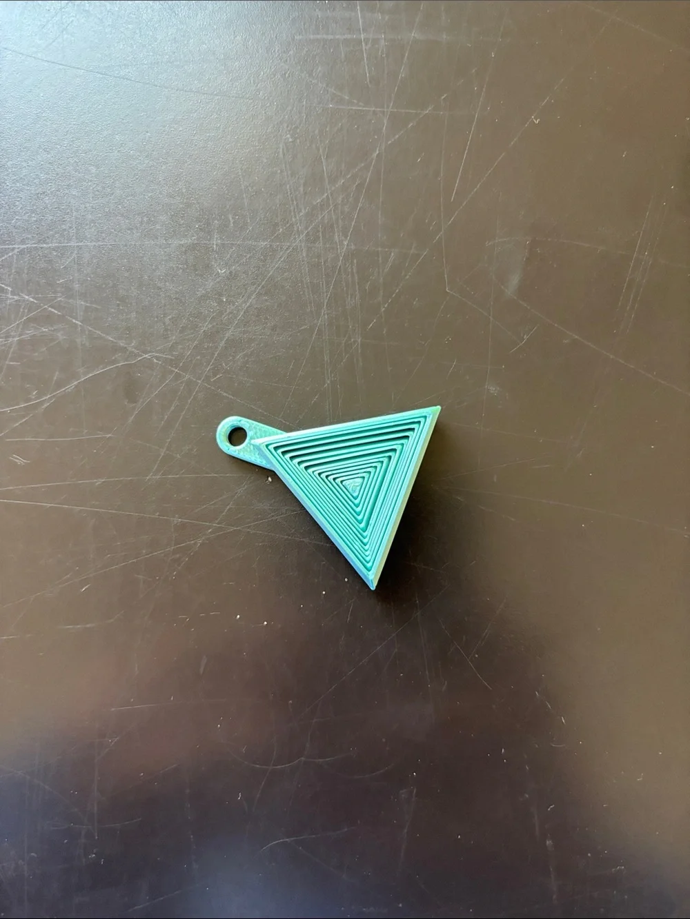 Fidget Triangle Keychain Pendant in Teal